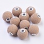 Handmade Indonesia Beads, with Metal Findings, Round, Silver