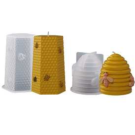 Moldes de silicona para velas con tema de abeja diy, herramienta para hacer velas, 3d panal/colmena