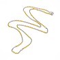 Fabrication de collier de chaîne de câble en acier inoxydable 304 à la mode, avec fermoir pince de homard, facette, 23 pouces ~24 pouces (584~610mm)x3mm