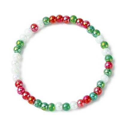 Bracelet extensible en perles rondes en verre pour enfants