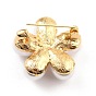 Broche de aleación de flores con perla de resina, exquisito pin de solapa para niña mujer, dorado