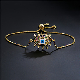 18 позолоченный браслет «глаз дьявола» с каплей цирконового масла, счастливые украшения для женщин