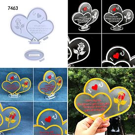 DIY Heart Display Decoration Silicone Molds, Resin Casting Molds, For UV Resin, Epoxy Resin Craft Making, Valentine's Day Theme