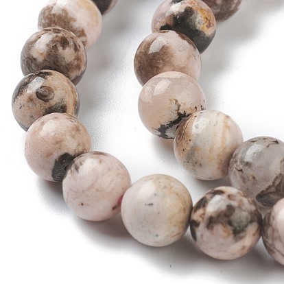 Natural Rhodochrosite Beads Strands, Grade AB, Round