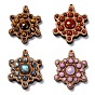 Beech Wood Pendants, with Natural Gemstone Beads, Star