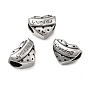 304 Stainless Steel European Bead, Large Hole Beads, Heart with Word Grandma