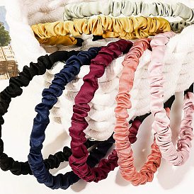 Satin Ruched Ruffled Hair Bands, Scrunchie Headbands for Women Girls