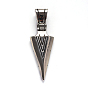 Triangle Pendulum 304 Stainless Big Steel Pendants, 55.5x17.5x9.5mm, Hole: 9x6mm