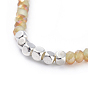 Perles de verre galvanoplastie étendent bracelets, avec des perles cubiques en laiton