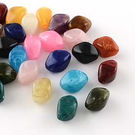 Piedras preciosas perlas de imitación de acrílico bicone, 18x11.5x11.5 mm, Agujero: 2 mm, sobre 325 unidades / 500 g