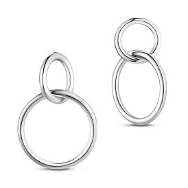 SHEGRACE 925 Sterling Silver Stud Earrings, Ring