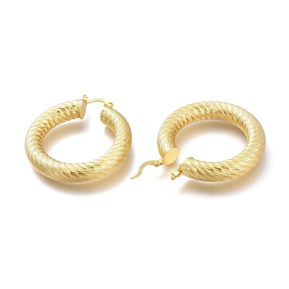 Латунные серьги обруча, долговечный, текстурированная форма кольца