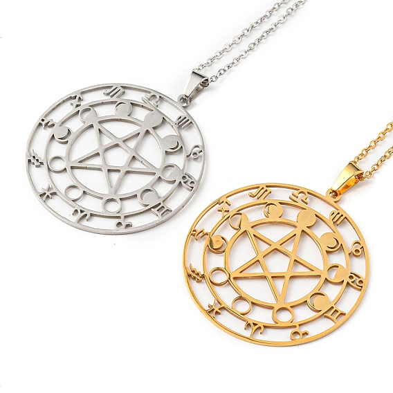 201 Stainless Steel Constellations with Star Pendant Necklace with Cable Chains