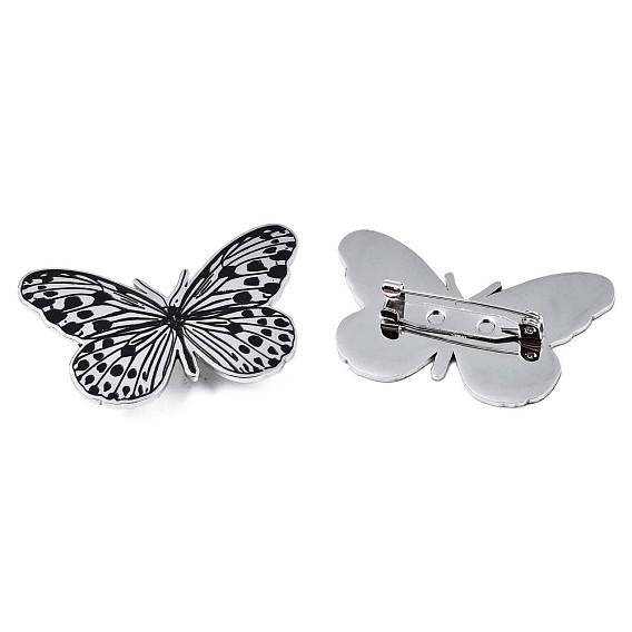 201 pin de solapa de mariposa de acero inoxidable, insignia de insecto para ropa de mochila, libre y sin plomo níquel