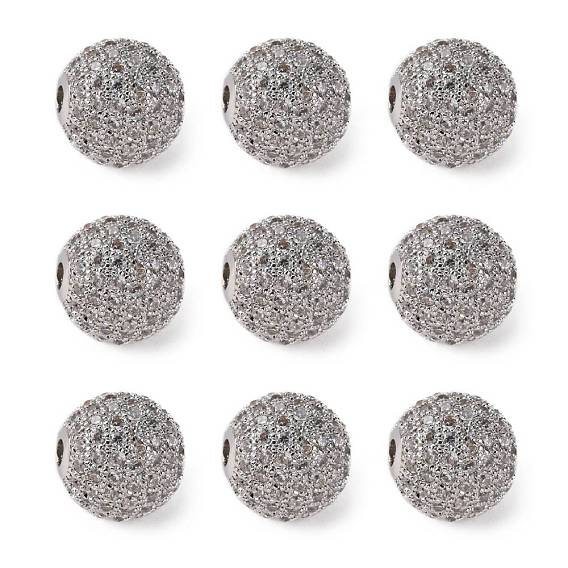 Латунные шарики циркония кубической, круглые, 12 мм, отверстие : 2 мм