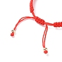 Adjustable Nylon Braided Bead Bracelets, Resin Evil Eye & Alloy Owl/Tortoise/Elephant/Eye/Butterfly Bead Bracelets for Women