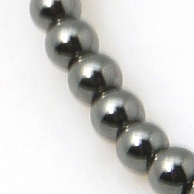 Non-magnétiques perles d'hématite synthétique brins, Grade a, ronde, 2mm, Trou: 1mm