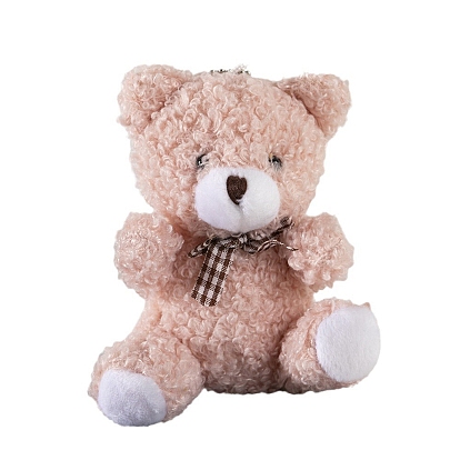 Cute Plush PP Cotton Bear Doll Pendant Decorations, with Alloy Findings, for Keychain Bag Hanging Decoration