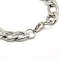 Trendy 304 Stainless Steel Figaro Chain Bracelets, with Lobster Claw Clasps, 8-5/8 inch (220mm), 12mm