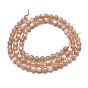 Natural Peach Moonstone Beads Strands, Grade A, Round