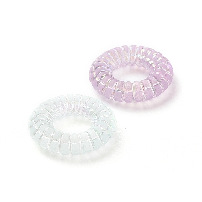 Transparent Frosted Acrylic Beads, AB Color Plated, Ring