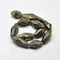 Natural Pyrite Nuggets Beads Strands, 20~55x14~20x8~20mm, Hole: 1mm, 15.7 inch