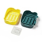 Plastic Wall Mounted Self Draining Soap Boxes, with Adhesive Silicone Hanger, for Bathroom, Shower, Rectangle