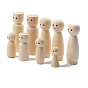 Muñecas de clavijas de madera sin terminar, clavija de madera con ojos impresos, para pinturas creativas para niños juguetes artesanales