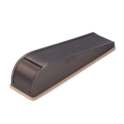 Wooden Clovered with PU Leather Bracelet Displays Stand, with Sponge and Paper Card, Rectangle