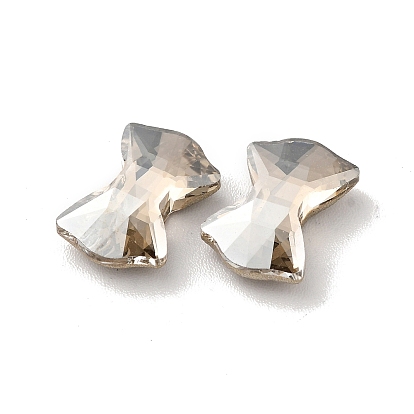 Cabujones de diamantes de imitación de vidrio estilo mocha k, espalda y espalda planas, facetados, lazo