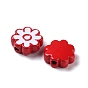 Spray Painted Alloy Beads, with Enamel, Flower