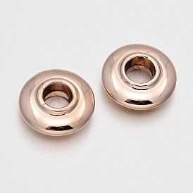 Alloy Beads, Long-Lasting Plated, Large Hole Beads, Cadmium Free & Nickel Free & Lead Free, Donut