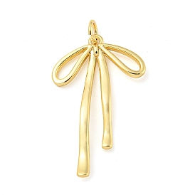 Rack Plating Brass Pendants, Cadmium Free & Lead Free, 
Long-Lasting Plated, with Jump Ring, Bowknot