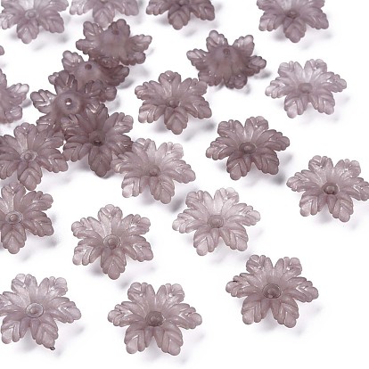 Abalorios de acrílico transparentes, esmerilado, flor