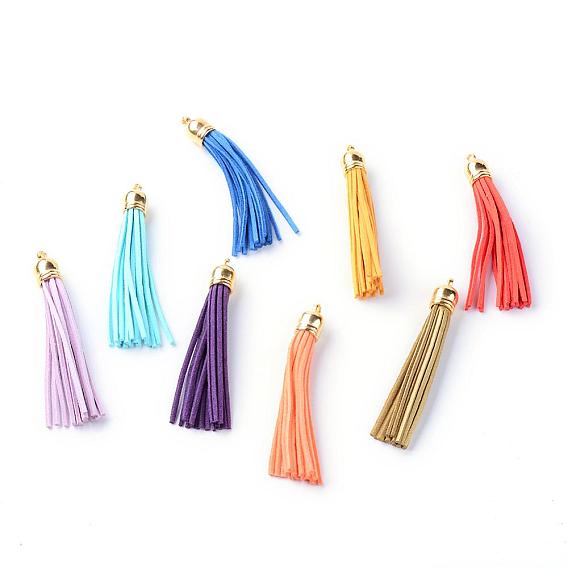 Faux Suede Tassel Pendant Decorations, with CCB Plastic Cord Ends