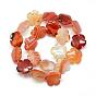 Dyed Natural Red Agate Bead Strands, Flower