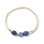 Mixed Natural White Moonstone & Agate & Amethyst & Sunstone & Lapis Lazuli Round Braided Beaded Bracelets for Women, Adjustable Cord Bracelets