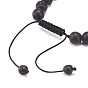 Bracelet de perles tressées rondes en pierres naturelles mélangées pour femmes