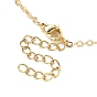 Collier à pendentif en verre trèfle avec chaînes forçat, collier en laiton plaqué or véritable pour femme