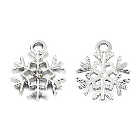 Alloy Pendants, with Crystal Rhinestone, Snowflake