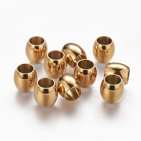Smooth 304 Stainless Steel Beads, Ion Plating (IP)