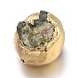 Perles de tourmaline naturelles, avec bord en laiton plaqué or, pierre brute brute, nuggets