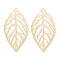 BENECREAT 30Pcs Brass Pendants, Long-Lasting Plated, Leaf