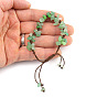 Плетеный браслет из бисера из натуральных и синтетических смешанных драгоценных камней, регулируемый браслет для женщин