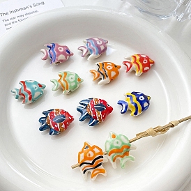 Handmade Porcelain Beads, Fish