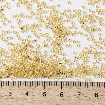 Perles rocailles miyuki rondes, perles de rocaille japonais, 11/0, argent bordée d'