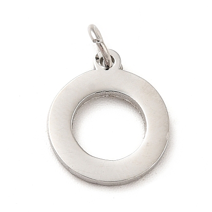 304 Stainless Steel Charms, with Jump Ring, Donut