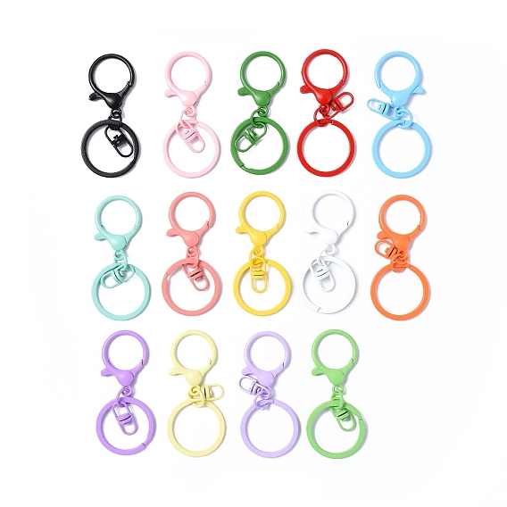 Alloy Keychain Clasps, with Iron Key Rings