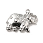 Placage ionique (ip) 304 pendentifs en acier inoxydable, charmes d'éléphant