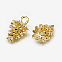 Brass Charms, PineCones, Real 18K Gold Plated